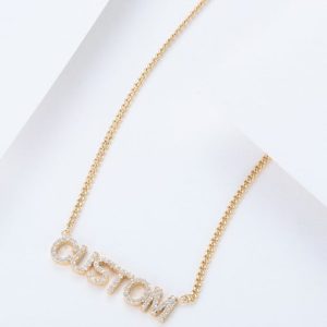 custom titanium rhinestone name necklace