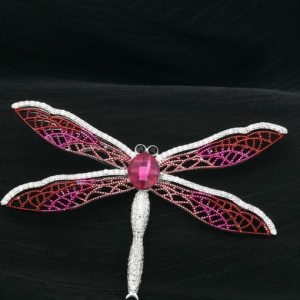 brass cubic zirconia purple dragonfly dainty brooch