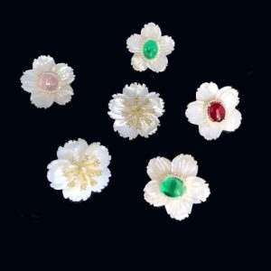 brass shell flower trend stud earring
