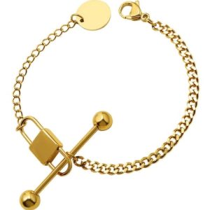 titanium 316l stainless steel vintage geometric  braclete and necklace set with e-coated waterproof