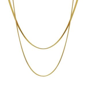 titanium steel geometric minimalist multi strand necklace