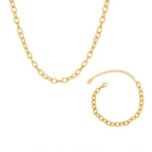 titanium steel vintage irregular bracelet and necklace set