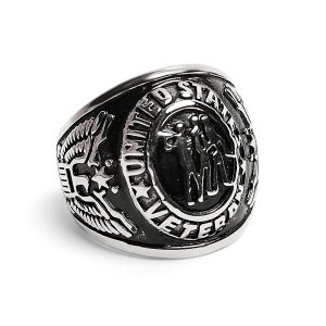 Stainless Steel United States Veterans Ring / MCR6001