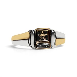 18K Gold PVD Stainless Steel United States Army Two Tone Women's Ring / MCR6015