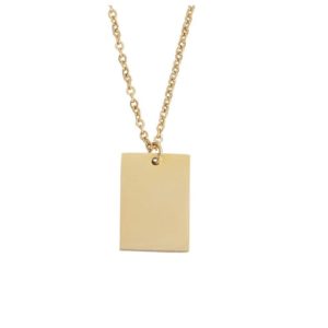 stainless steel rectangle minimalist necklace