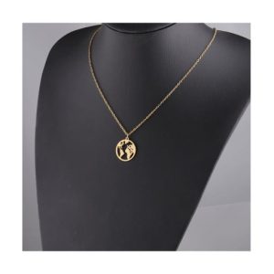 stainless steel round minimalist necklace