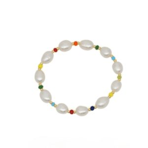 925 sterling silver freshwater pearl irregular minimalist beaded bracelet
