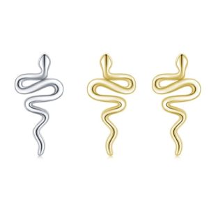 925 sterling silver snake minimalist stud earring