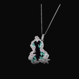 925 sterling silver cubic zirconia gourd flower dainty necklace