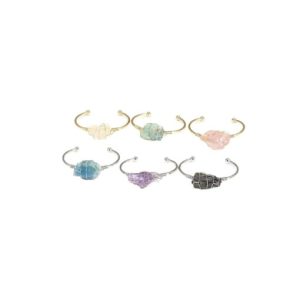 alloy natural stone geometric minimalist cuff bangle/multi-color optional