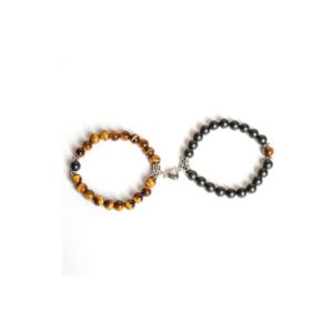 alloy tiger eye heart magnetic attraction minimalist handmade beaded bracelet