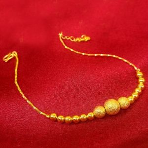 gold plated beads women ankle
