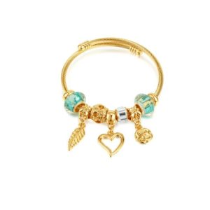stainless steel cubic zirconia feather hip hop charm bracelet