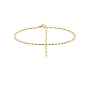 925 sterling silver  minimalist bead chain anklet