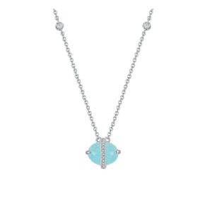 925 sterling silver natural stone geometric minimalist necklace