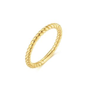 925 sterling silver twist round minimalist band ring