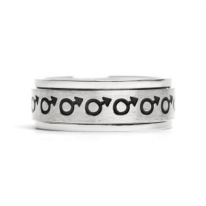 Male Symbol Spinner Stainless Steel Ring / RRJ0066