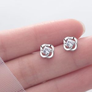 925 sterling silver flower dainty stud earring