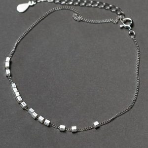 925 sterling silver geometric minimalist  anklet