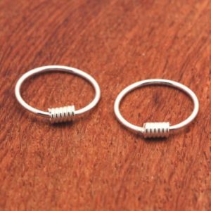 925 sterling silver geometric minimalist hoop earring