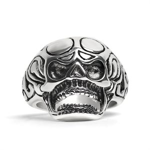 Polished Skull Stainless Steel Ring / SCR2019