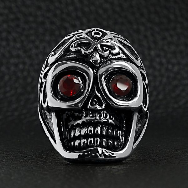 SCR3039-Detailed-Skull-With-Red-CZ-Eyes-Stainless-Steel-Polished-Ring-Lifestyle-Front.jpg