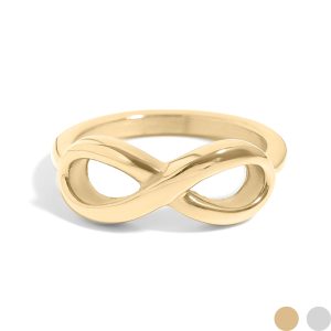 18K Gold PVD Stainless Steel Infinity Ring / SCR4083
