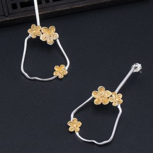 925 sterling silver flower vintage stud earring