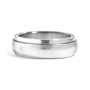 Chinese Symbol Spinner Center Stainless Steel Ring / SRJ2286