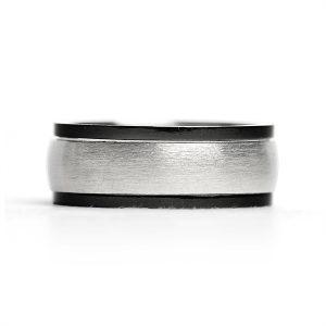 Stainless Steel Highly Polished Black Trim Spinner Center Ring / SRJ9002