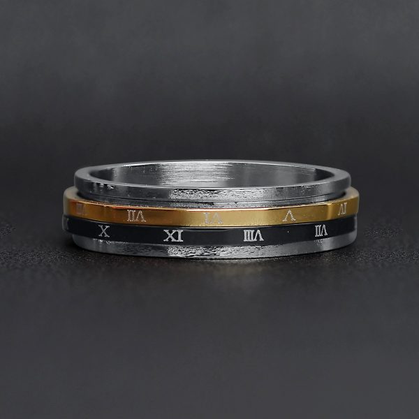 SSU011-RomanNumerals18KGoldBlackSpinnerStainlessSteelRing_Black1.jpg