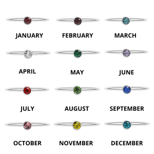 Stainless Steel Birthstone Stacking Ring / ZRJ1000
