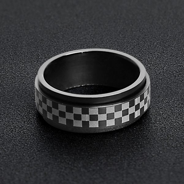 STC010-BlackCheckerStainlessSteelSpinnerRing.jpg