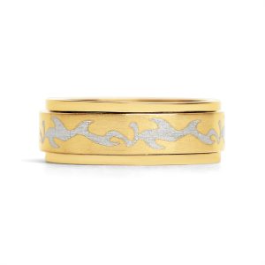 Smoke Gold Stainless Steel Spinner Ring / STH008