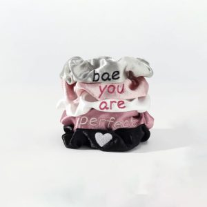 velvet cute letter hair barrette