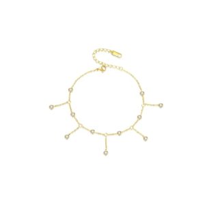 tassel dainty alloy cubic zirconia anklet