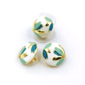 trend flower zinc alloy enamel ring and earring set