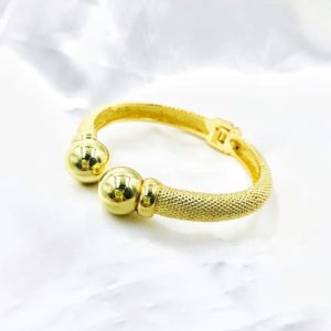 zinc alloy bead gold minimalist cuff bangle