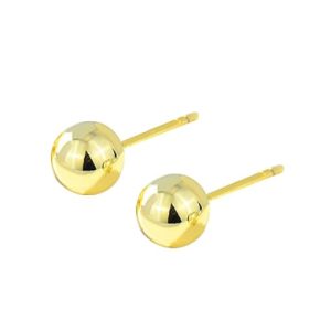925 sterling silver bead round minimalist stud earring