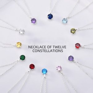 925 sterling silver cubic zirconia geometric minimalist necklace