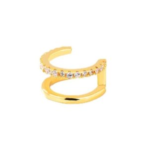925 sterling silver cubic zirconia geometric statement single earring