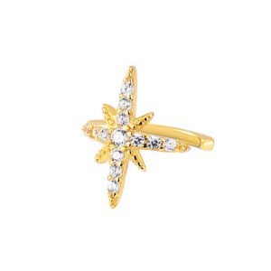 925 sterling silver cubic zirconia star minimalist single earring
