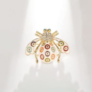 alloy cubic zirconia enamel bee cute brooch