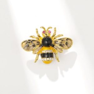 alloy cubic zirconia enamel bee dainty brooch