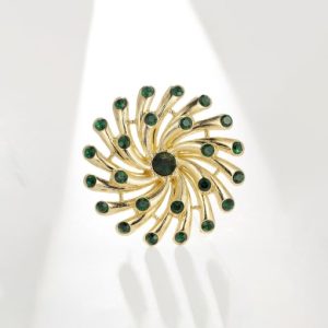 alloy rhinestone flower vintage brooch