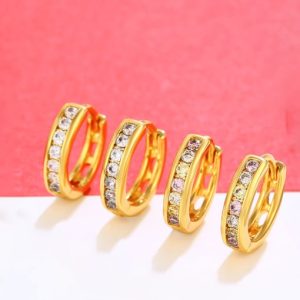 alloy cubic zirconia geometric minimalist huggie earring