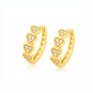 alloy cubic zirconia heart vintage huggie earring