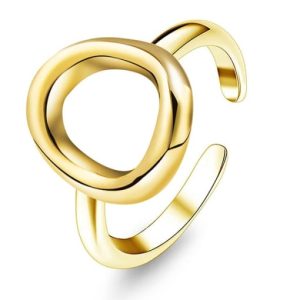 simple and stylish o-shaped opening stainless steel ring