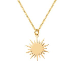 six pointed sun clavicle titanium steel necklace