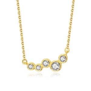 925 sterling silver cubic zirconia geometric minimalist necklace